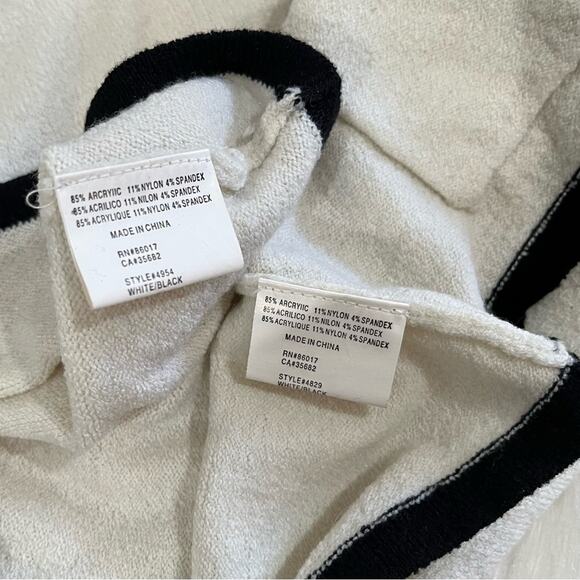 NEW Bebe Two Tone Contrast Boucle Knit Cardigan Sweater Colorblock Twin Set S - Picture 16 of 16